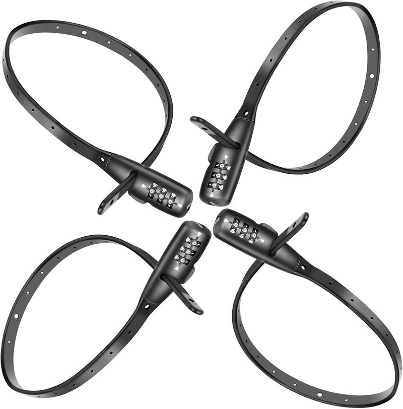 SCMEGA Zip Tie Lock 3-Digit Combo 22in/56cm Adjustable Cable Bike Lock for Café Stop,Lightweight Child-Proof Small Fridge Lock (4Pack) - Image 1